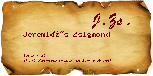 Jeremiás Zsigmond névjegykártya
