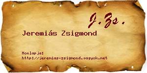 Jeremiás Zsigmond névjegykártya